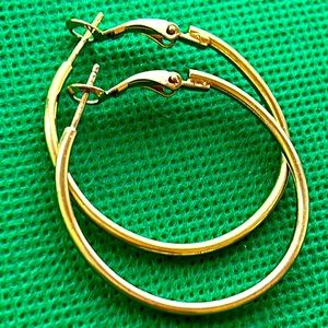 Sterling silver gold plated hoop earrings SU 925